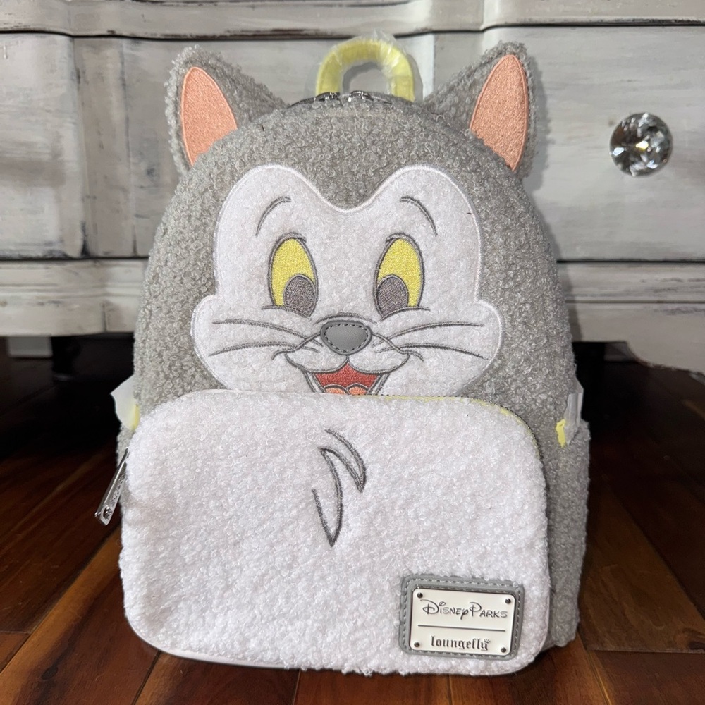 Disney Parks Loungefly Gray and White Figaro Backpack